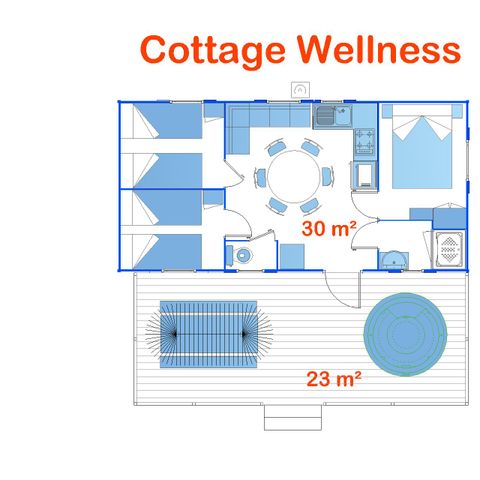 Mobilheim 6 Personen - Hütte Wellness