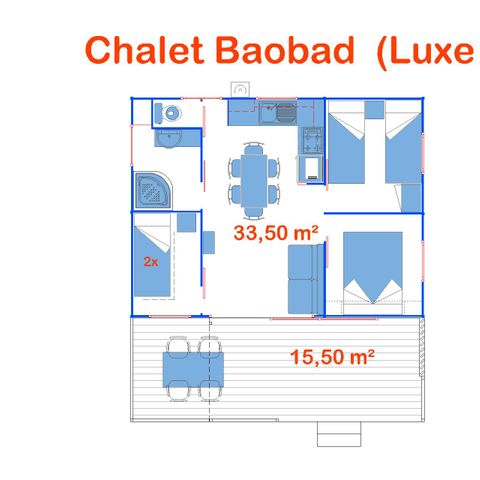 Chalet 6 Personen - Luxus 3 Schlafzimmer