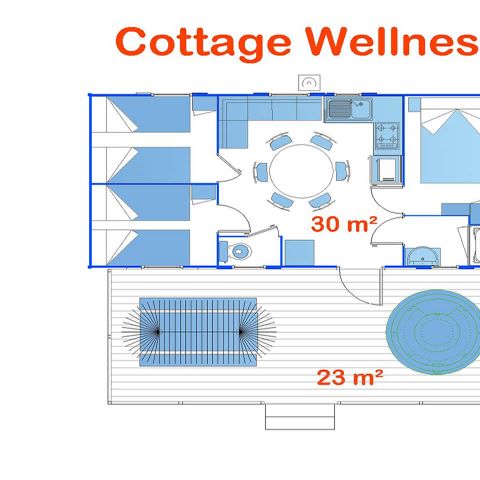 Mobilheim 6 Personen - Cottage Wellness