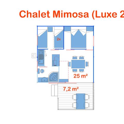 Chalet 4 Personen - Luxe 2 Schlafzimmer