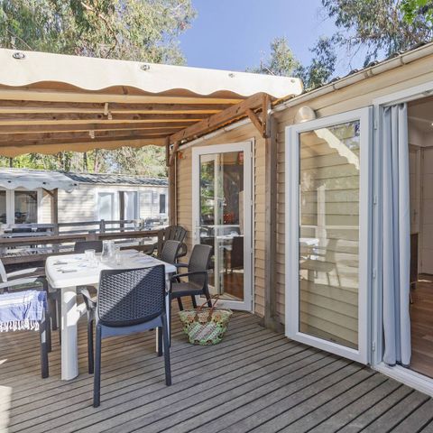 Mobilheim 6 Personen - Comfort | 2 Zi. | 4/6 Pers. | Höher gelegene Terrasse | 1 Bad | Klimaanlage