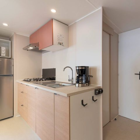 Mobilheim 6 Personen - Comfort | 3 Schlafz. | 6 Pers. | Erhöhte Terrasse | Klimaanlage