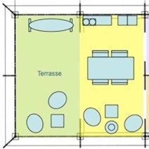 Safarizelt 4 Personen - Freeflower CONFORT 37m² (2 Schlafzimmer) davon überdachte Terrasse 13m²