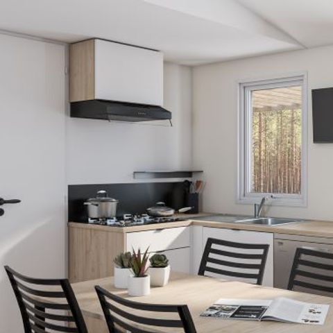Mobilheim 6 Personen - Premium - 33 m² (3 Zimmer) + Überdachte Terrasse