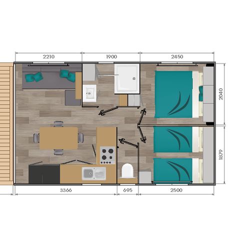 Mobilheim 4 Personen - RAGUENES 2 Zimmer 4 Personen