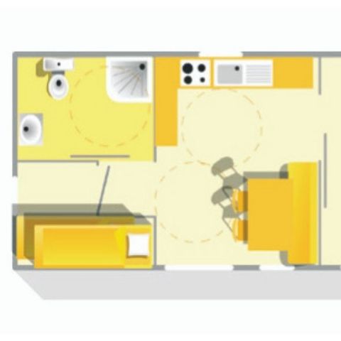 Mobilheim 6 Personen - Mobilheim Evasion PMR 6 Personen 2 Zimmer 28m²