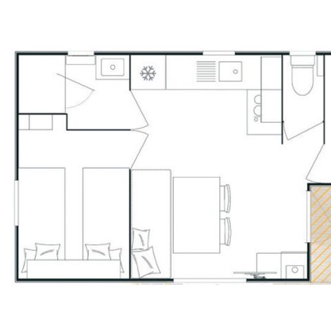Mobilheim 5 Personen - Mobilheim Evasion+ 5 Personen 2 Zimmer 23m²