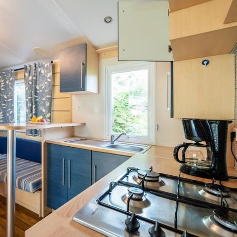 Mobilheim 6 Personen - Mobilheim Forêt 34.5m² (3 Zimmer) (+ 10 Jahre) + Terrasse + TV 4/6 Pers.