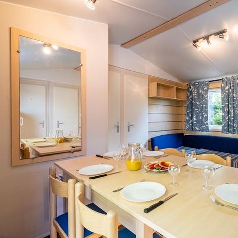 Mobilheim 6 Personen - Mobilheim Forêt 34.5m² (3 Zimmer) (+ 10 Jahre) + Terrasse + TV 4/6 Pers.