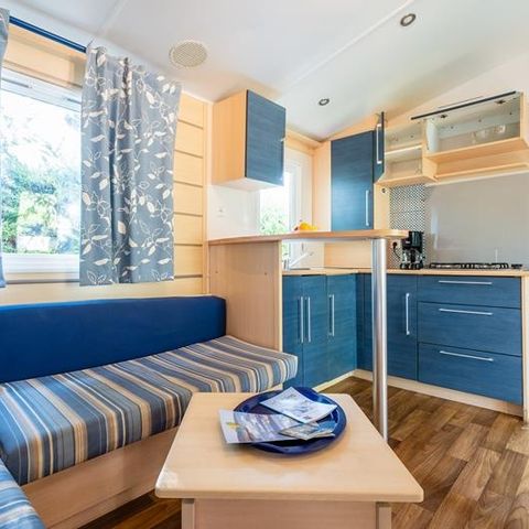 Mobilheim 6 Personen - Mobilheim Forêt 34.5m² (3 Zimmer) (+ 10 Jahre) + Terrasse + TV 4/6 Pers.