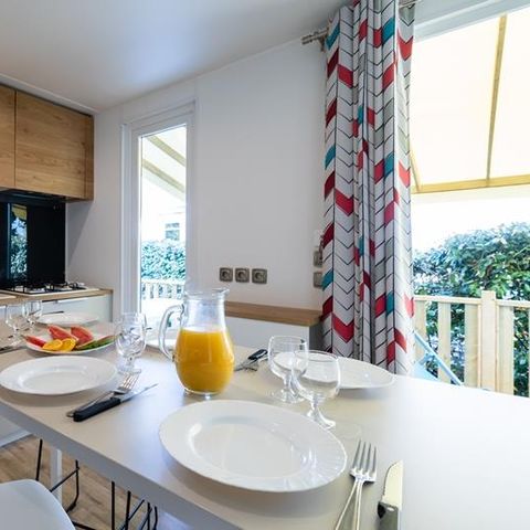 Mobilheim 6 Personen - Mobilheim Grand Large 34.5m² (3 Zimmer) (- 8 Jahre) + TV + Terrasse 4/6 Pers.