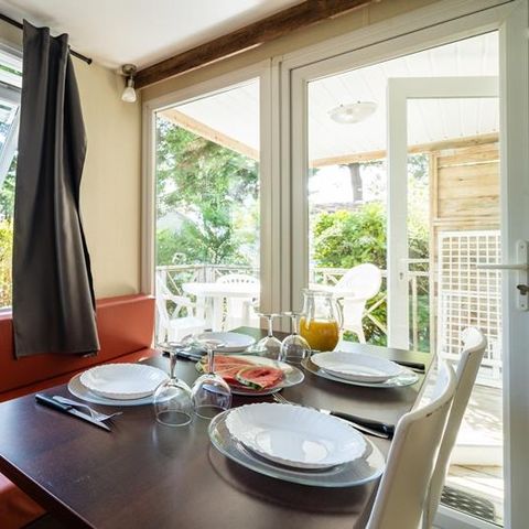 Mobilheim 4 Personen - Mobilheim Integriertes Cottage 27.5m² (2 Zimmer) (+ 13 Jahre) + integrierte Terrasse+ TV 4 Pers.