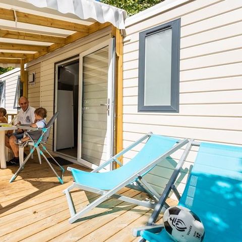 Mobilheim 5 Personen - Mobilheim Evasion 28.5m² (2 Zimmer) (- 9 Jahre) + TV + Terrasse 4/5 Pers.