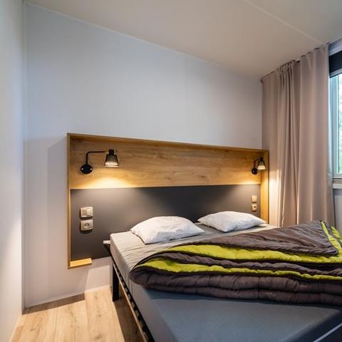 Mobilheim 4 Personen - Mobilheim Horizon 27.5m² (2 Zimmer) (- 8 Jahre) + integrierte Terrasse + TV 4 Pers.