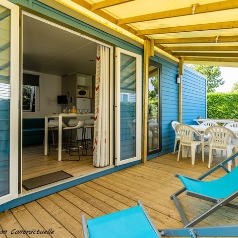 Mobilheim 6 personen - Grand Large 34.5m² (3 Zimmer D) (- 8 Jahre) + TV + Terrasse