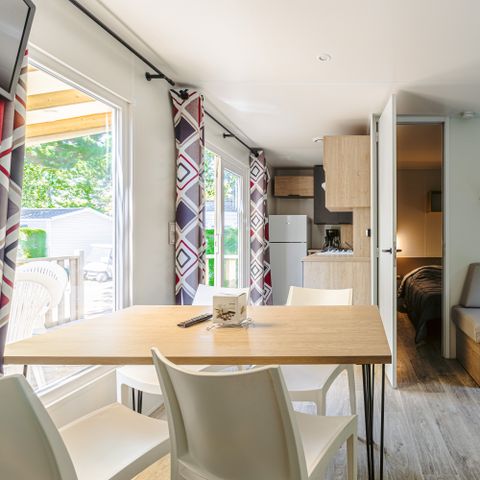 Mobilheim 6 Personen - Mobilheim Grand Large Plus 34.5m² (3 Zimmer) (- 3 Jahre) + TV + Terrasse + Geschirrspüler + Klimaanlage 6 Pers.
