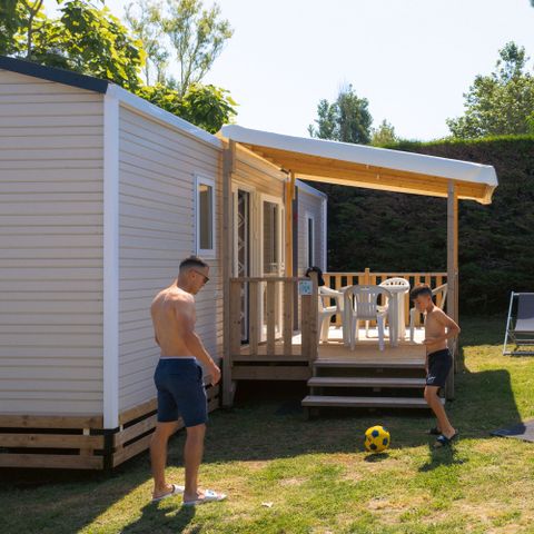 Mobilheim 5 Personen - Mobilheim Evasion Plus 28.5m² (2 Zimmer) (- 3 Jahre) + TV + Terrasse + Klima + Geschirrspüler 4/5 Pers.