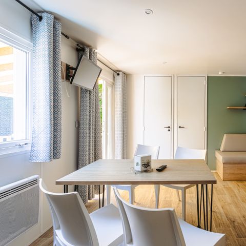 Mobilheim 5 Personen - Mobilheim Evasion Plus 28.5m² (2 Zimmer) (- 3 Jahre) + TV + Terrasse + Klima + Geschirrspüler 4/5 Pers.