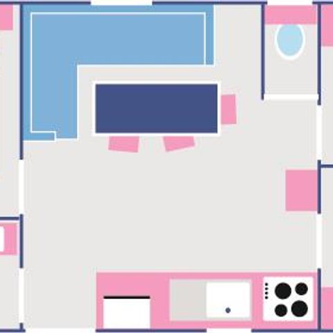 Mobilheim 6 Personen - Cottage Sequanie - 32m² - 3 Zimmer für große Familien