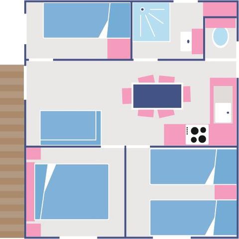 Chalet 6 Personen - Cottage Comtois, 35m², 3 Zimmer, das Familienchalet