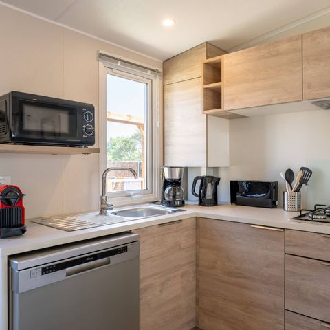 Mobilheim 6 Personen - Mobilheim | Premium | 3 Zi. | 6 Pers. | Erhöhte Terrasse | Klimaanlage | TV