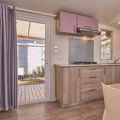 Mobilheim 6 Personen - Comfort | 2 Zi. | 4/6 Pers. | *Erhöhte Terrasse *| 1 Bad | Klim.