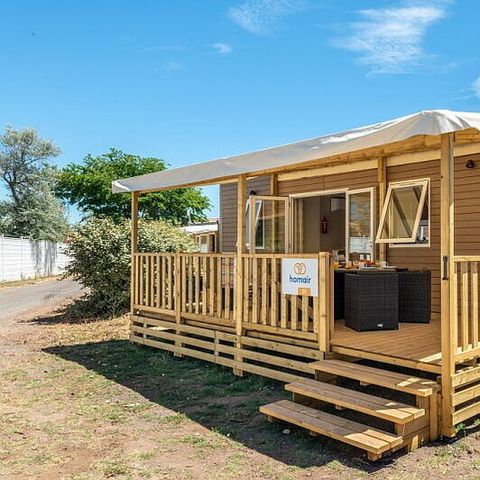 Mobilheim 6 Personen - Premium | 3 Schlafz. | 6 Pers. | Lounge Terrasse | 1 Bad | Klimaanlage | TV