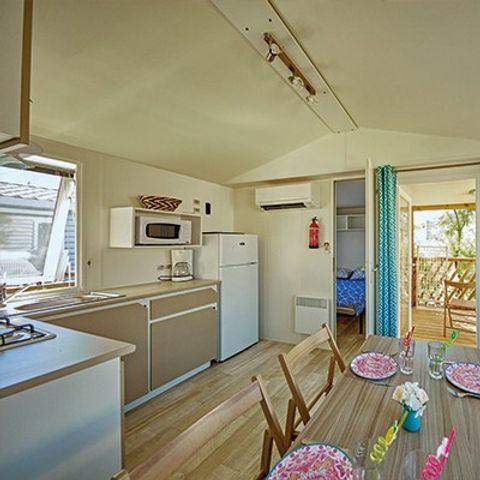 Mobilheim 6 Personen - Comfort | 3 Zi. | 6 Pers. | Erhöhte Terrasse | Clim.
