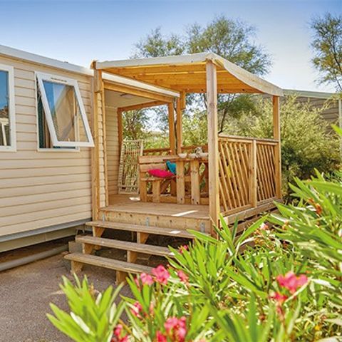 Mobilheim 6 Personen - Comfort | 3 Zi. | 6 Pers. | Erhöhte Terrasse | Clim.