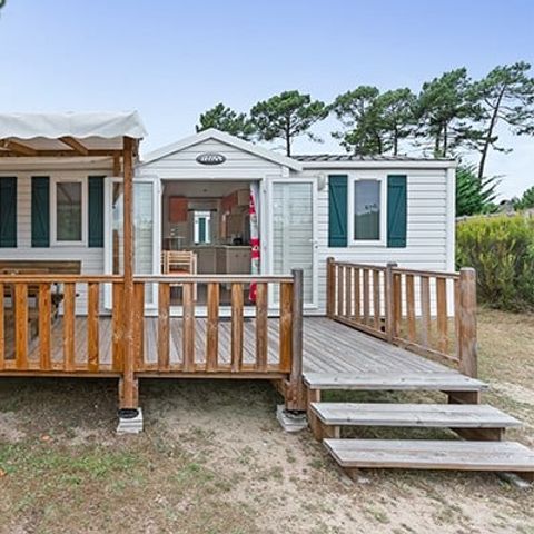 Mobilheim 6 personen - Classic | 3 Schlafz. | 6 Pers. | Erhöhte Terrasse | Klima.