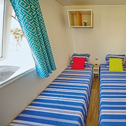 Mobilheim 6 Personen - Classic | 3 Schlafz. | 6 Pers. | Erhöhte Terrasse | Klima.
