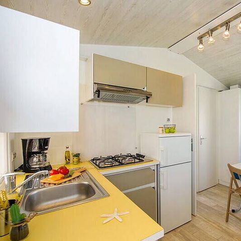 Bungalow 6 personen - Mobilheim | Comfort | 3 Zi. | 6 Pers. | Erhöhte Terrasse | Clim.