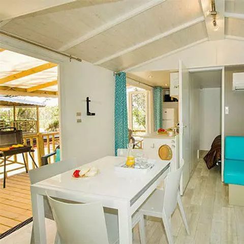 Mobilheim 6 Personen - Comfort | 3 Zi. | 6 Pers. | Einfache Terrasse | Clim.