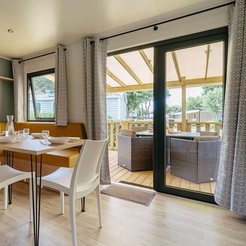 Mobilheim 6 Personen - Premium | 3 Zi. | 6 Pers. | Lounge Terrasse | 1 Bad | Klimaanlage