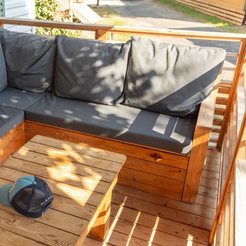 Mobilheim 4 Personen - Premium | 2 Zi. | 4 Pers. | Terrasse | 1 Bad | Klimaanlage