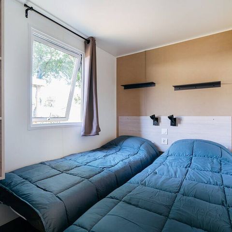 Mobilheim 4 Personen - Premium | 2 Zi. | 4 Pers. | Terrasse | 1 Bad | Klimaanlage