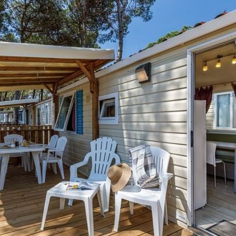 Mobilheim 6 personen - Comfort | 2 Zi. | 4/6 Pers. | *Erhöhte Terrasse* | 1 Bad | Klimaanlage