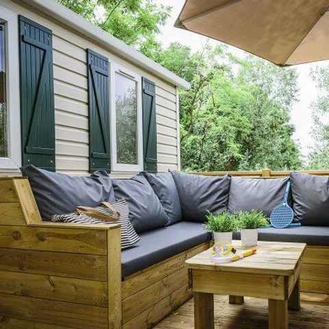 Mobilheim 4 personen - Premium | 2 Zimmer | Kapazität 4 Personen | Lounge Terrasse | 1 Badezimmer | Klimaanlage