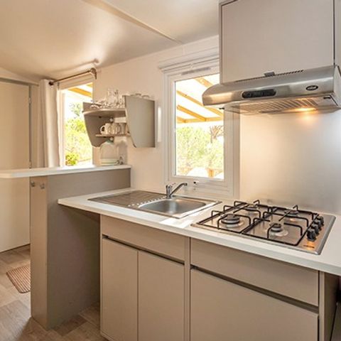 Mobilheim 4 Personen - Comfort XL | 2 Zi. | 4 Pers. | Erhöhte Terrasse | Klim.