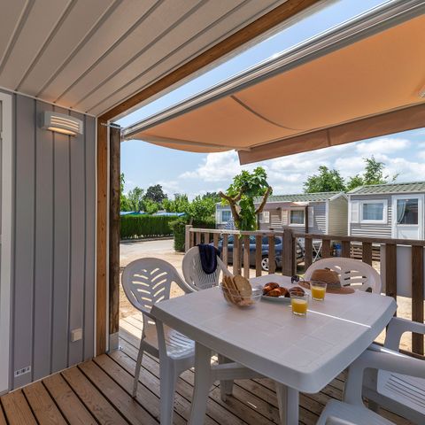 Mobilheim 6 Personen - Comfort | 2 Zi. | 4/6 Pers. | Einfache Terrasse | Klim.