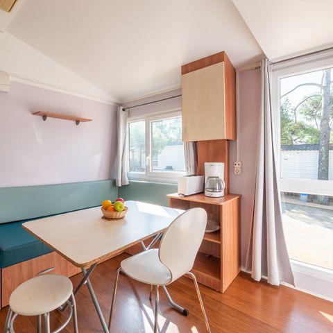 Mobilheim 4 Personen - Comfort | 2 Zi. | 4 Pers. | Erhöhte, nicht überdachte Terrasse | Clim.