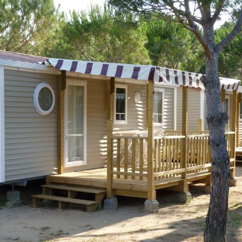 Mobilheim 6 Personen - Classic | 3 Schlafz. | 6 Pers. | Erhöhte Terrasse | Klima.