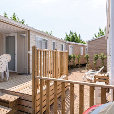 Mobilheim 6 Personen - Comfort | 3 Zi. | 6 Pers. | Einfache Terrasse | Clim.