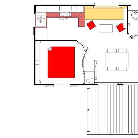 Mobilheim 5 Personen - Cabane du Jura 35 m² - klimatisiert 5 pers.