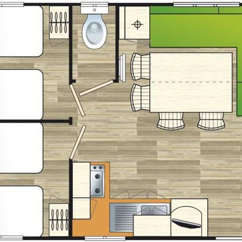Mobilheim 6 Personen - Family 30m² 6 pers