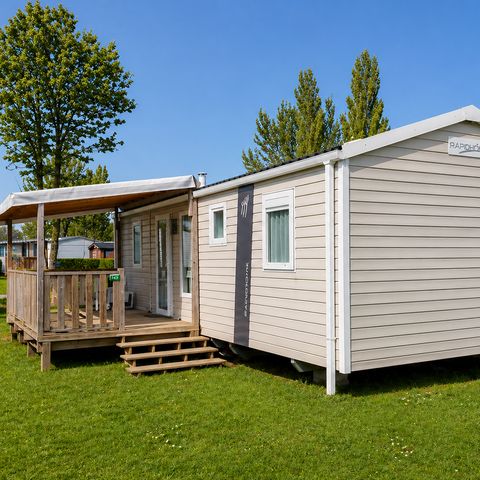 Mobilheim 6 Personen - Premium 3 zimmer. - Überdachte Terrasse - 35 m2