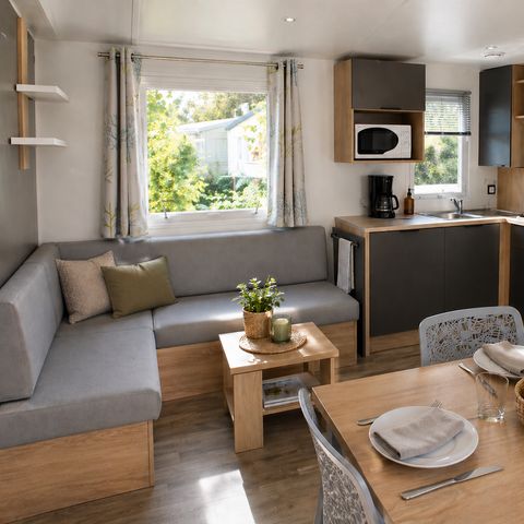 Mobilheim 6 Personen - Premium 3 zimmer. - Überdachte Terrasse - 35 m2