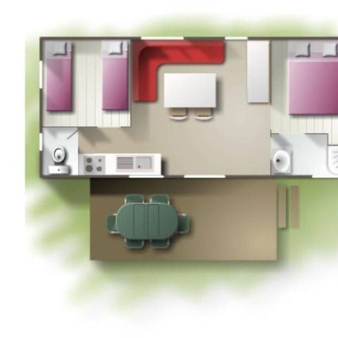 Mobilheim 4 Personen - Classique 2 Zimmer 4 Personen, 32 m² (Modell 2019)