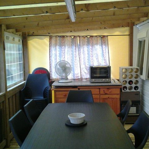 Mobilheim 6 Personen - Residenz RIVIERA 40m2 (2 Badezimmer) +Klima + WÄSCHE- UND GESCHIRRSPÜLERWASCHMASCHINE+BEDECKTE TERRASSE