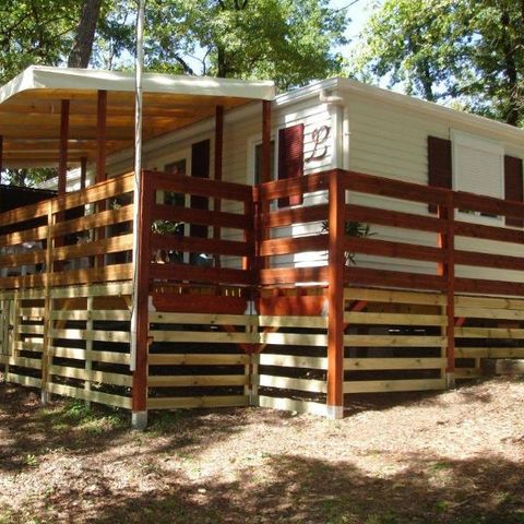 Mobilheim 4 Personen - Residence SUMBA 40m2 Paradiso Überdachte Terrasse Fernseher Geschirrspülmaschine Waschmaschine